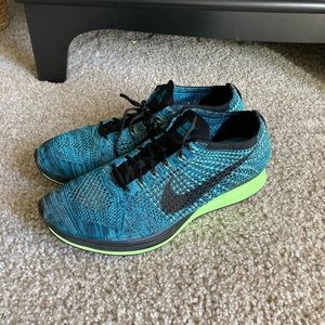 Nike 2015 FlyKnit Racer Running Shoes 'Blue Gecko' Size 11.5